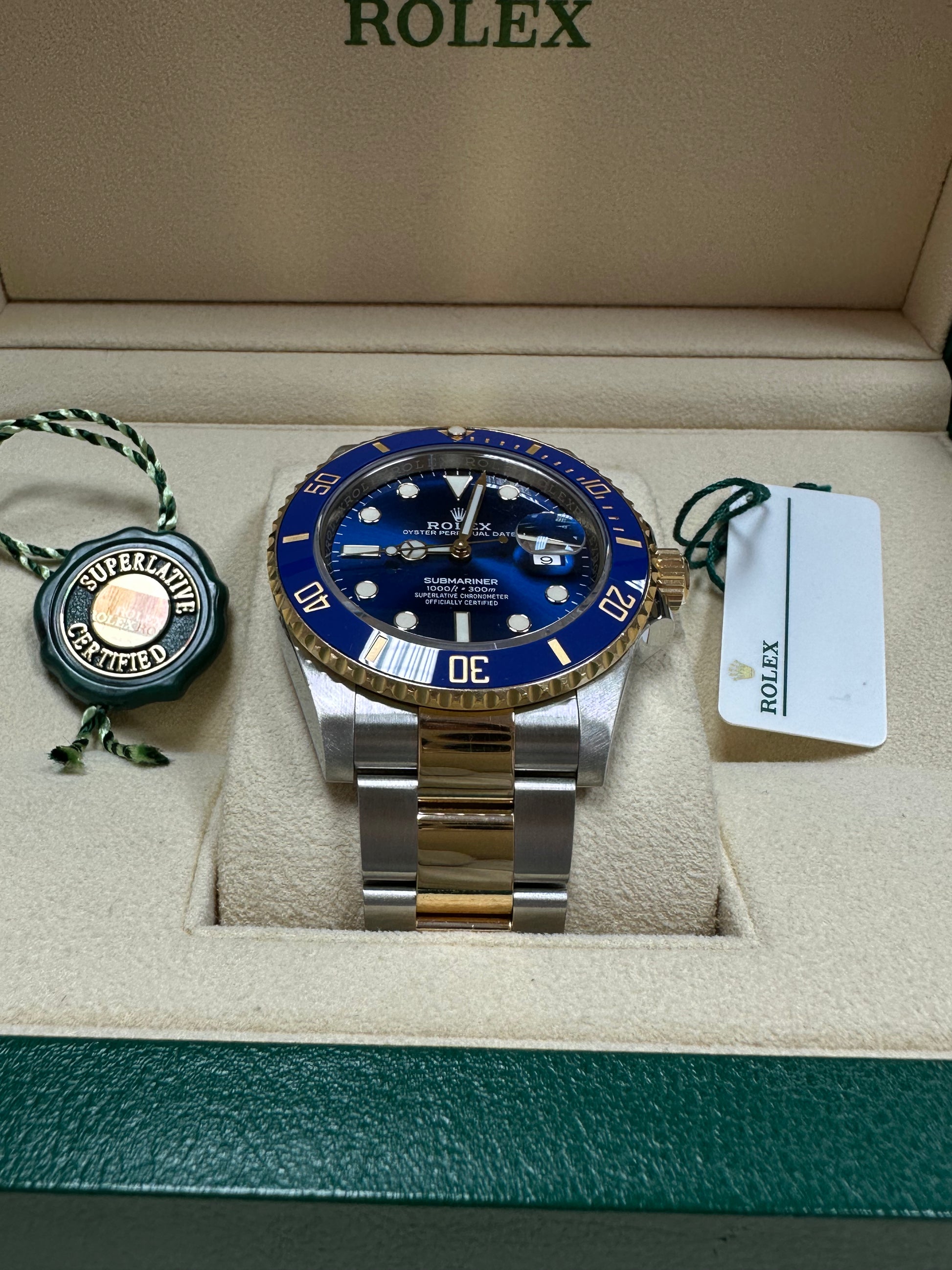 Rolex blue submariner online two tone